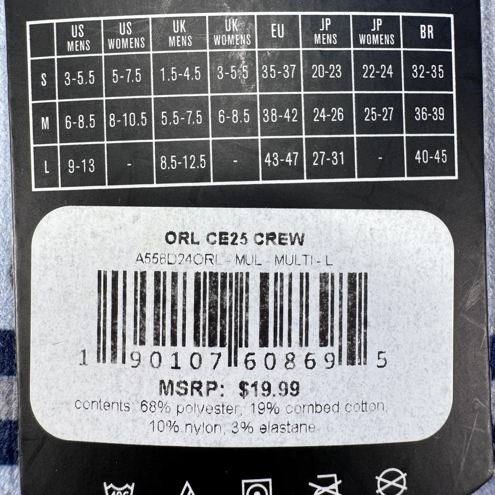 STANCE NBA Orlando Magic Crew Socks Casual Kingdom Rise Gray Black Mens Large